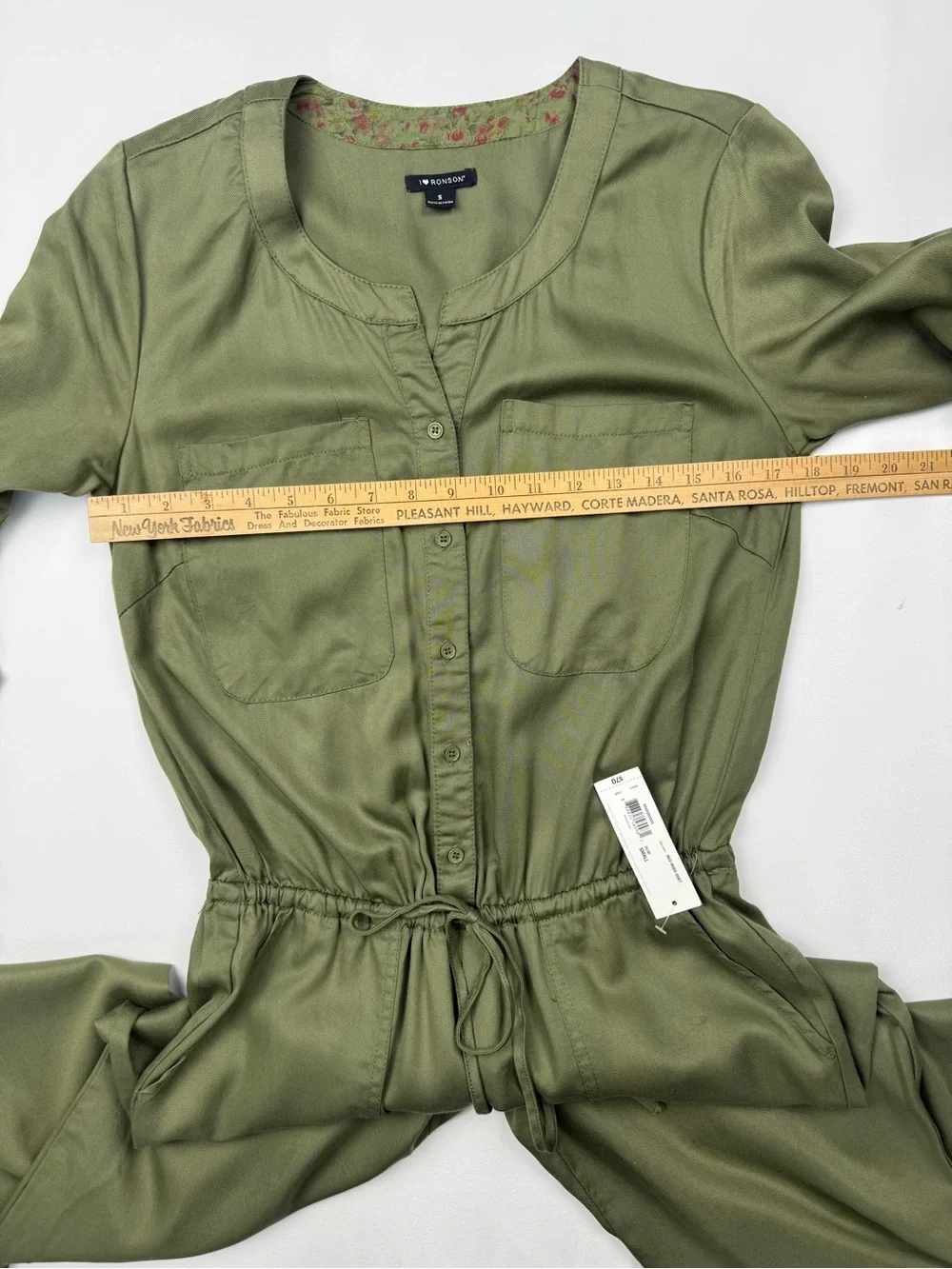 I Heart Ronson Women's Olive Green Utility Jumpsuit Size Small NWT